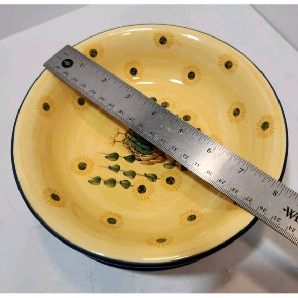 Carol Endres Pure Art Rooster and Sunflower Ceramic 8" Pasta Bowls Set of 3 - Picture 7 of 8